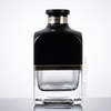 500ml 700ml Matte Black Design Square Glass Whisky Bottle