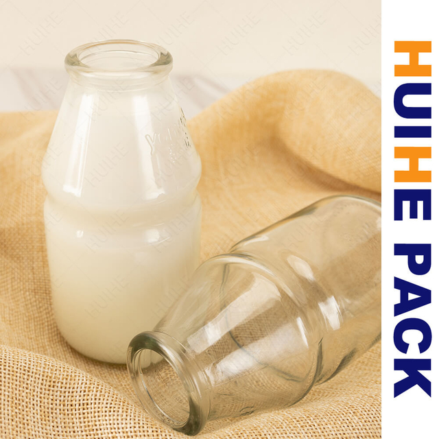 BPA Free Clear Glass Yakult Dairy Beverage Bottle Custom Logo
