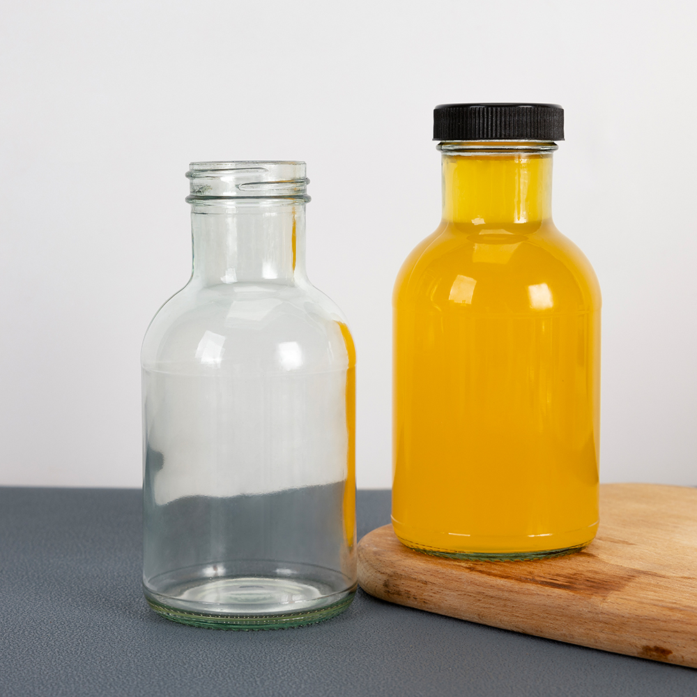 8oz glass juice bottle