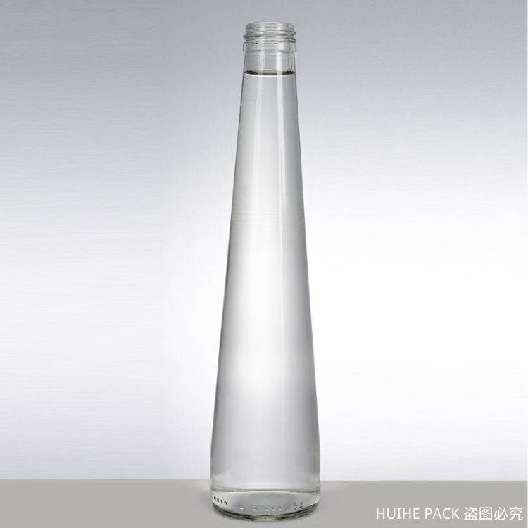 Aluminum Screw Lid 250ml Cone Shaped Soda Water Glass Bottle