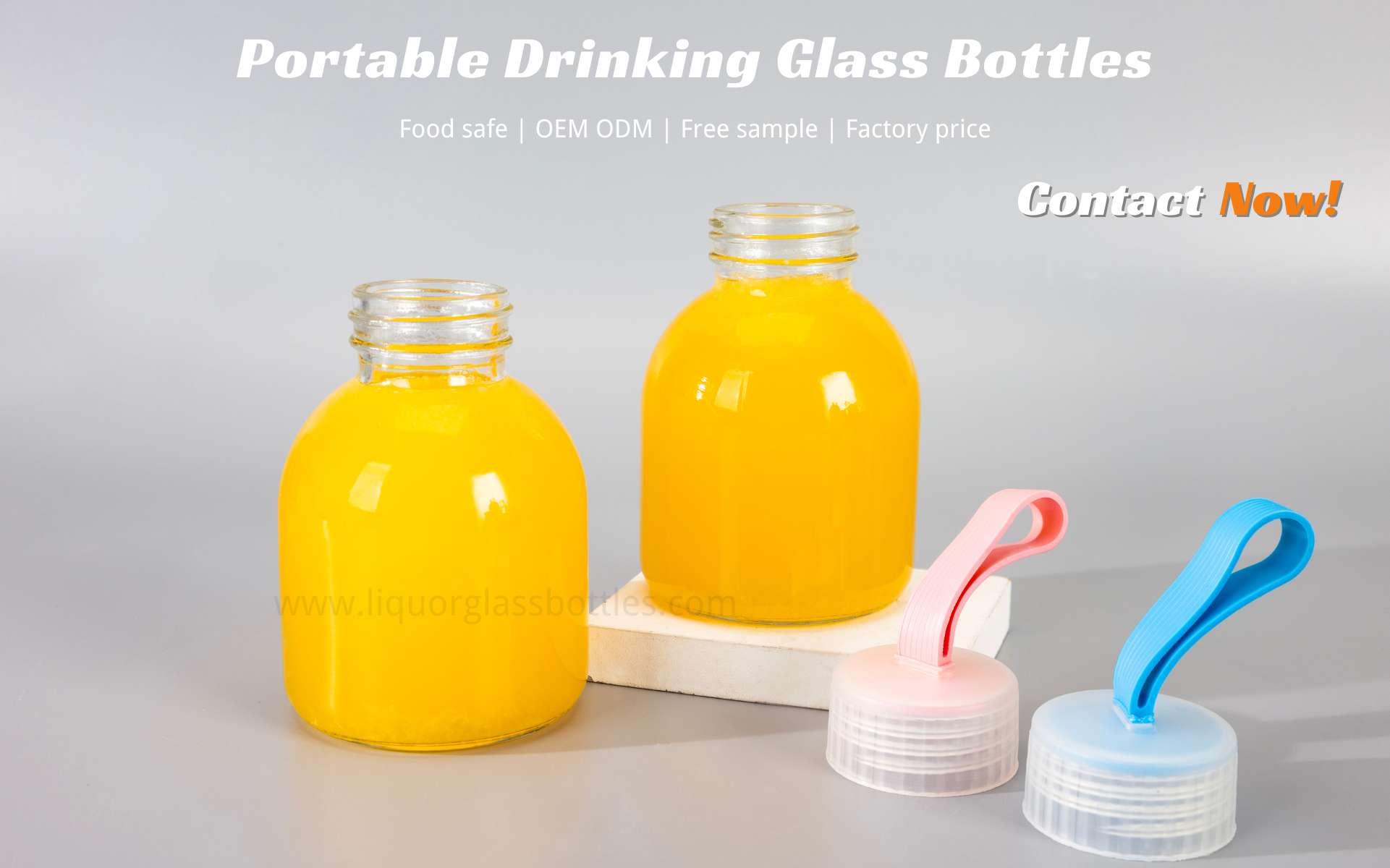 portable glass juice bottle