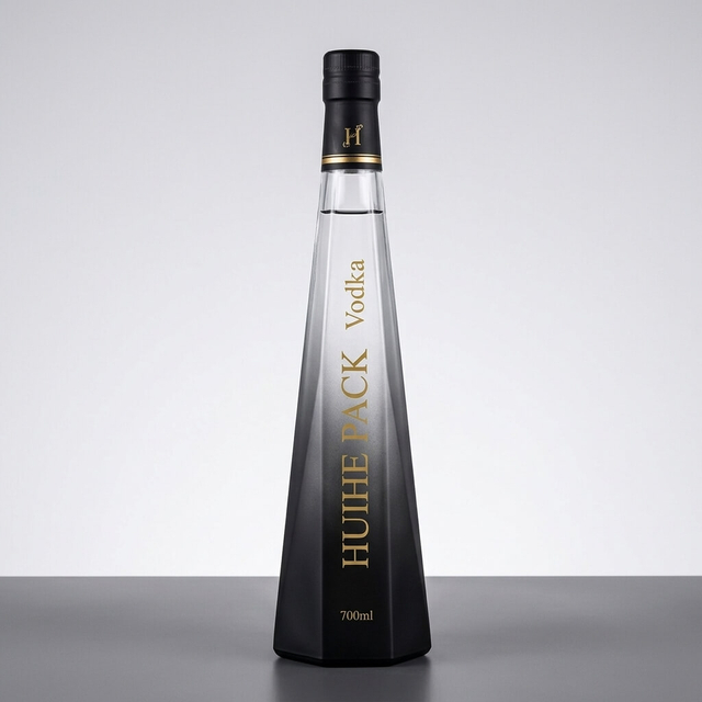 700ml Irregular Transparent Glass Vodka Bottle with Corks