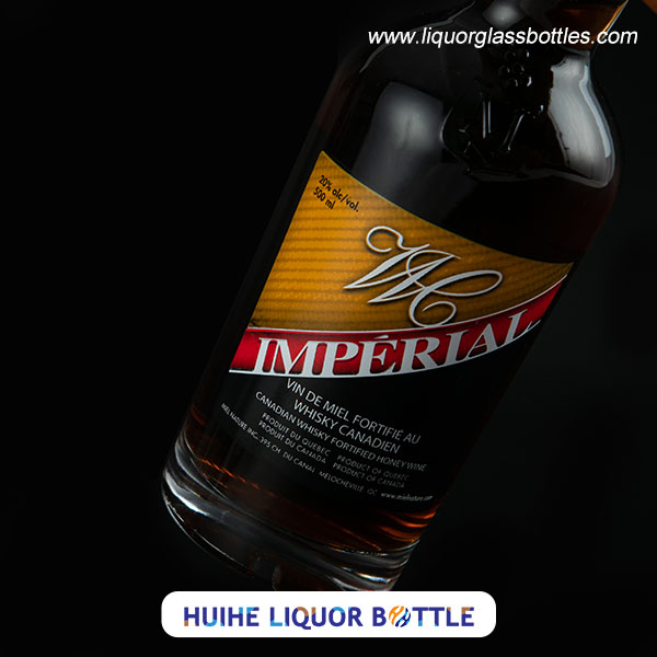 labeling liquor bottle