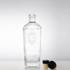'G'-Embossed Angled Edges Rectangular Glass Liquor Bottle
