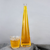 Sleek Elongated Cone Liquor Bottle with Vertical Ridges