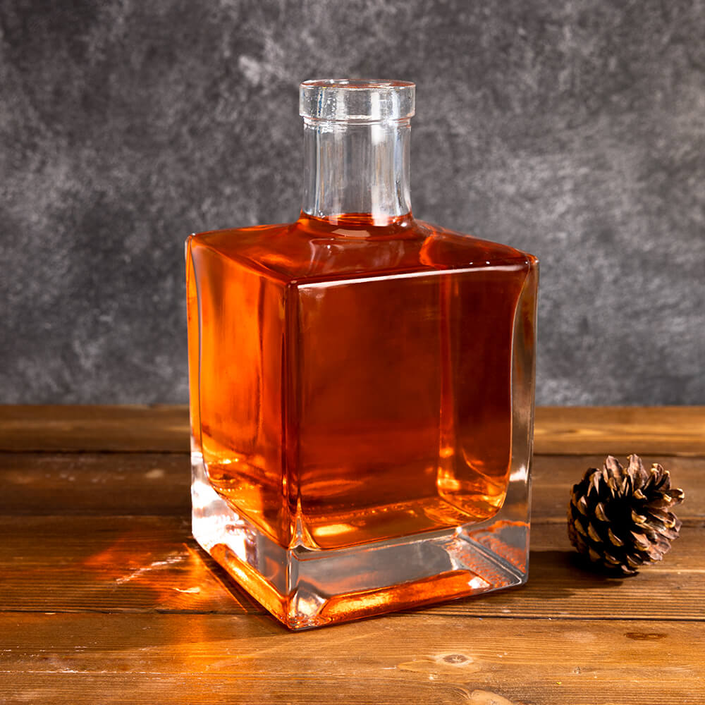 cube glass liquor bottle