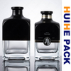 500ml 700ml Matte Black Design Square Glass Whisky Bottle
