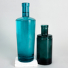 Teal Blue Logo Embossing 375ML Glass Spirit Bottle