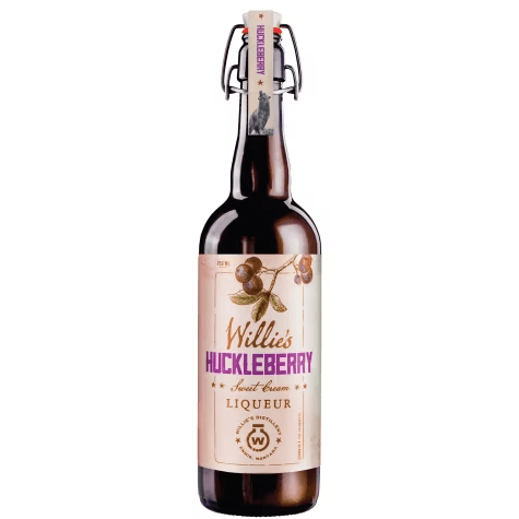 750ml Willies Huckleberry Sweet Cream Liqueur bottle