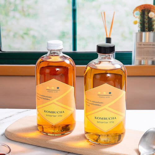 clear boston kombucha bottles