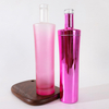 Slim Waist Frost Blue Pink Electroplated Glass Spirits Bottles