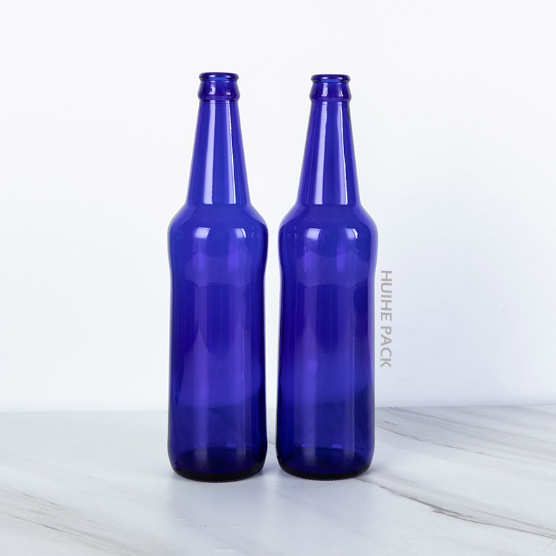 blue beer bottles