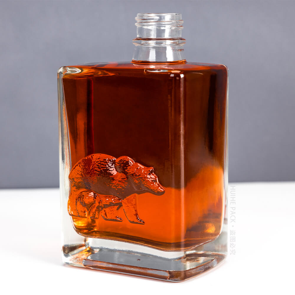 square glass liquor bottle