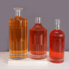 Ribbed Round Screw & Cork Finish Glass Liquor Bottles