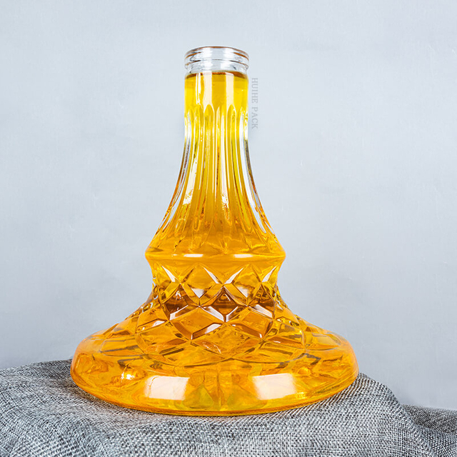 Garrafa de licor de fundo largo com diamante - relevo estampado