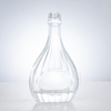 Pear - Shaped Glass Liquor Bottle with Vertical Ribbed Patterns