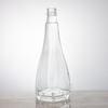 Streamlined Tapered Glass Liquor Bottle with Vertical Ridges
