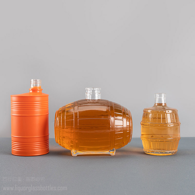 Custom Unique Glass Barrel Bottle Keg Cask Whiskey Vodka Liquor Packaging