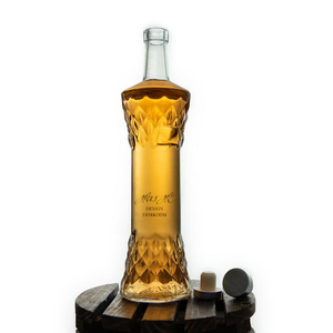 Personalized Textured 75CL Tall Glass Whiksy Bottle