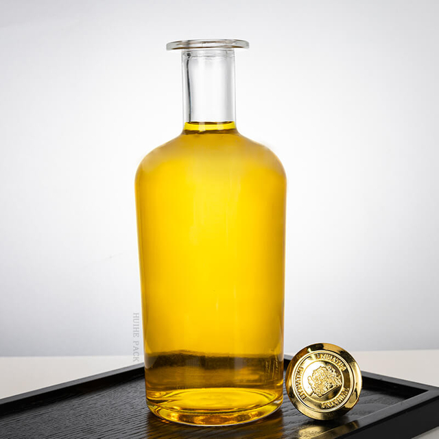 750ML Long Neck Round Shoulder Glass Liquor Bottle