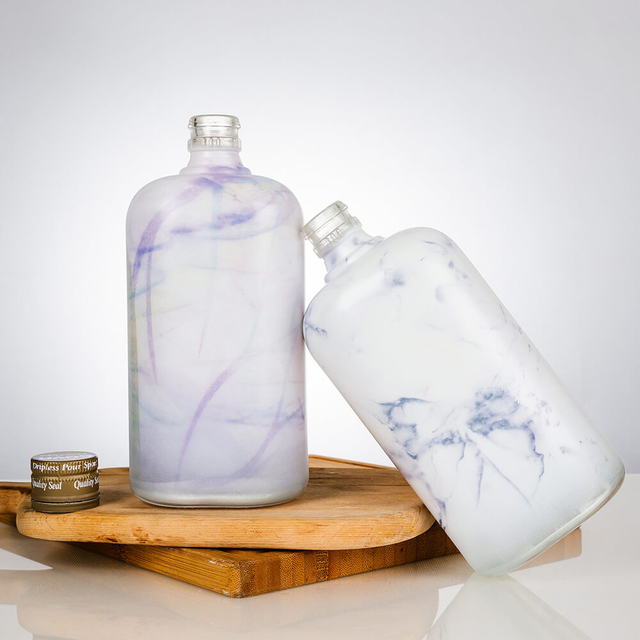 500ml Sleek Flat Rounded Shape Glass Liquor Bottle