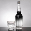 Hexagonal Angular Glass Whiskey Bottle with Long Neck