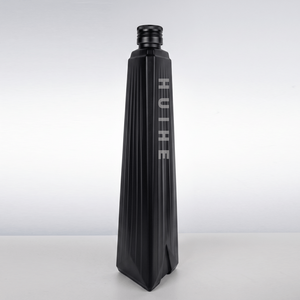 700ml Slender Triangular Ribbing Pattern Glass Liquor Bottle