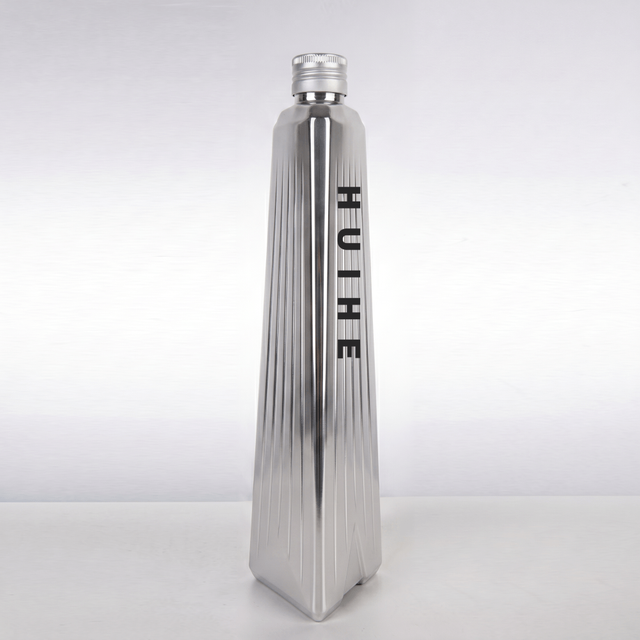 700ml Slender Triangular Ribbing Pattern Glass Liquor Bottle