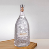 Curved Body Flat Slim Neck Spirit Bottle with Angular Edges