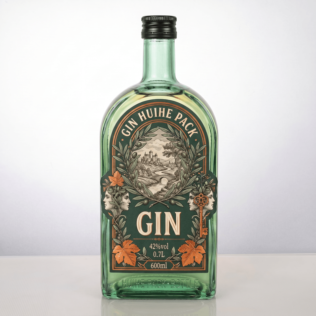 600ml Arch Shaped Long Neck Glass Liquor Bottle