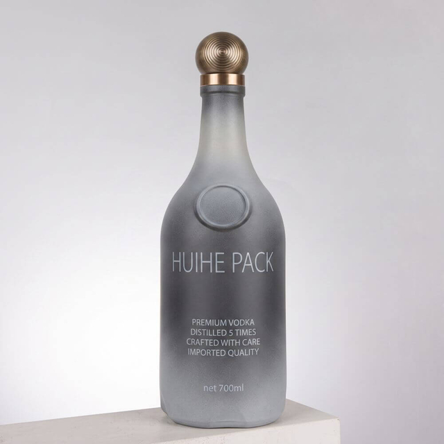 Rounded Bulbous Cylinder Glass Liquor Bottle Mead Bottle