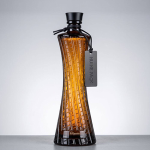 Twisted Oval Waisted Clear Glass Bottle 500ml Wholesale