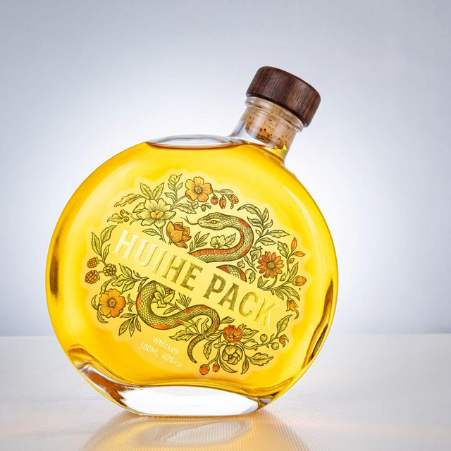 Unique Design Spherical Clear Glass Mead Bottle Liquor Bottle