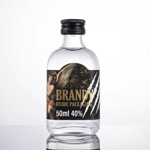 50ml Square Transparent Flint Glass Shot Bottles of Alcohol