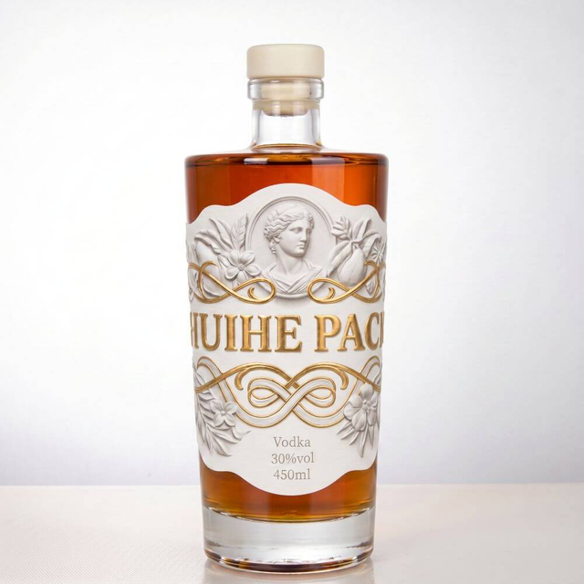 Wide Shoulder Thick-Bottom Glass Liquor Bottle