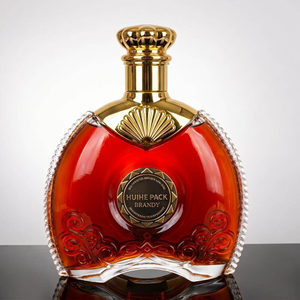Flat Oval Liquor Bottle with Chain-like Pattern Around