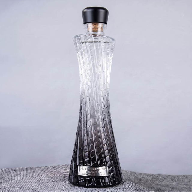 Twisted Oval Waisted Clear Glass Bottle 500ml Wholesale