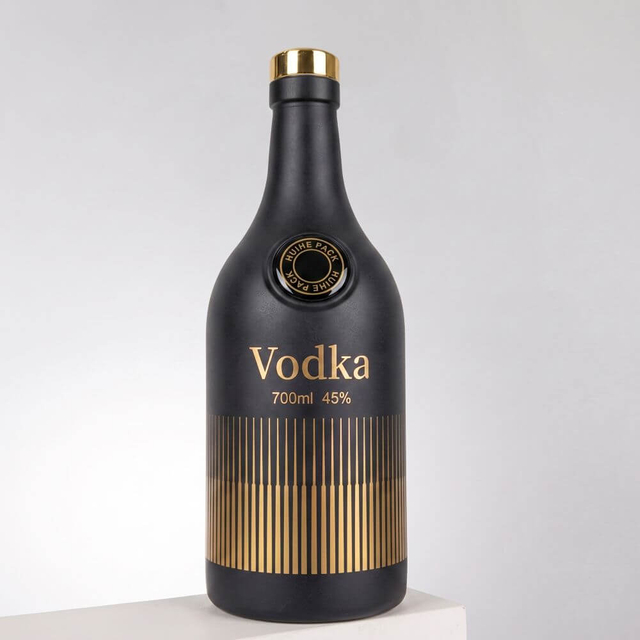 Rounded Bulbous Cylinder Glass Liquor Bottle Mead Bottle