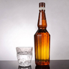 Hexagonal Angular Glass Whiskey Bottle with Long Neck
