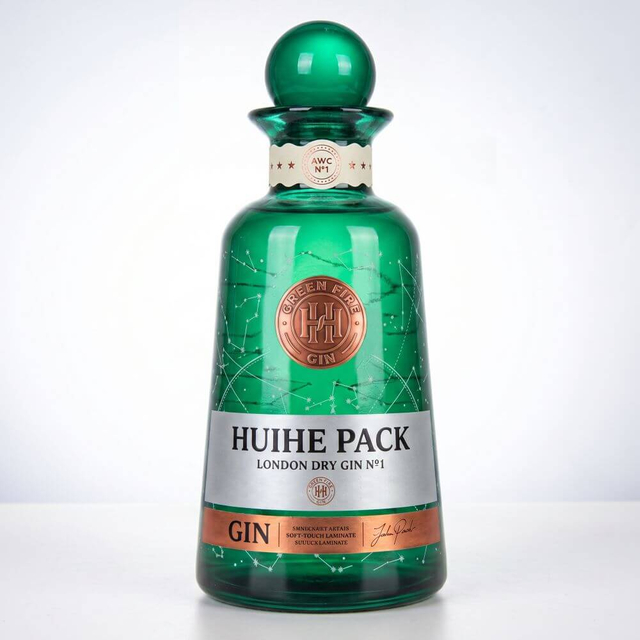 Flared Neck Wide-mouth Tapered Glass Liquor Bottle