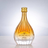 Pear - Shaped Glass Liquor Bottle with Vertical Ribbed Patterns
